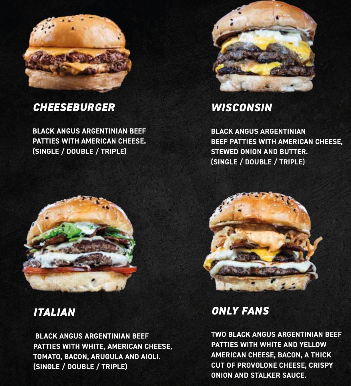 Image of the menu at La Birra Bar