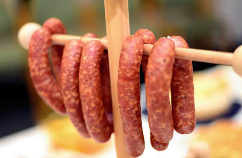 Image of sausages curing 