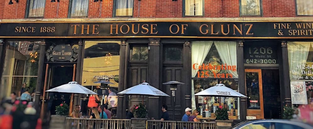 Exterior of the Glunz Tavern and the House of Glunz wine shop