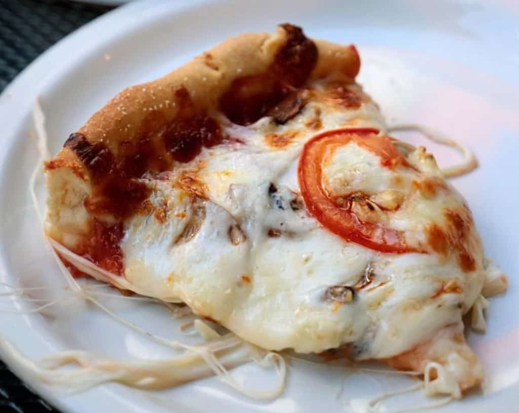 Slice of Chicago pizza from Exchequer