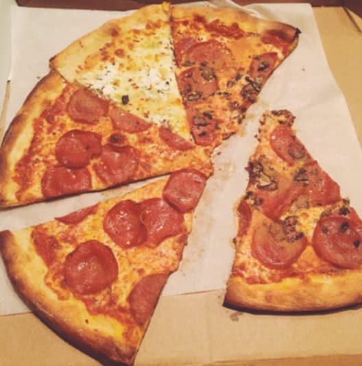 Pizza slices from Secret Pizza