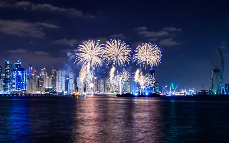 Fireworks overlooking the UAE Beach